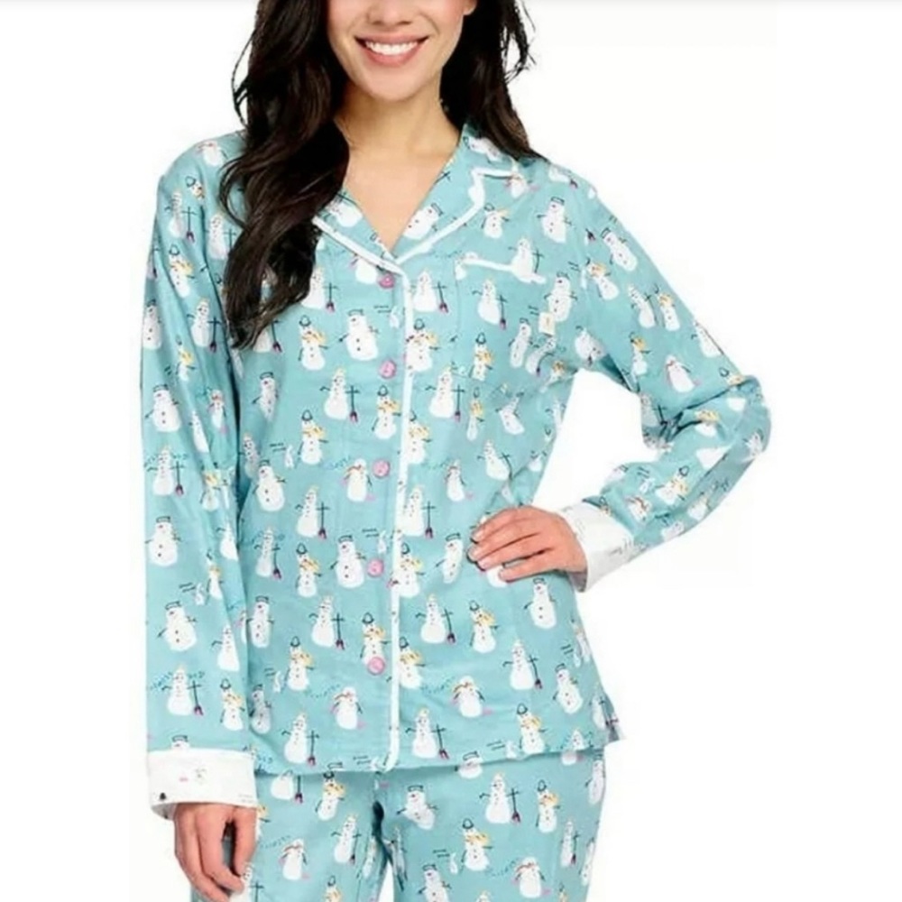SOLD | Munki Munki Women’s Flannel Snowman PJ Set